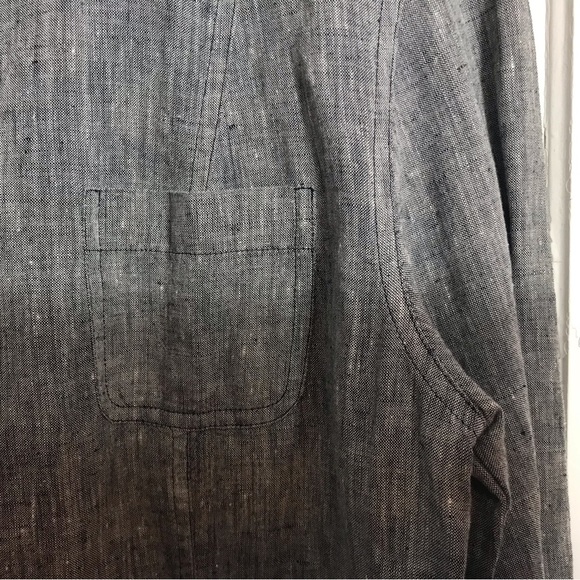 Chico’s Design Medium/US 8 100% Linen GrayJacket Top Pockets - Picture 5 of 8